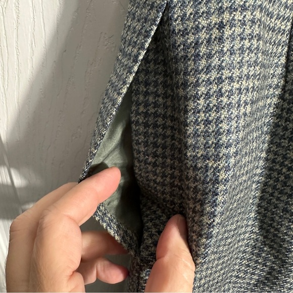 Talbots size 2 petite 100% wool blue/green check trousers, fully lined, cuffed - Picture 4 of 8